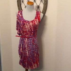 Jennifer Lopez pink print sleeveless dress s